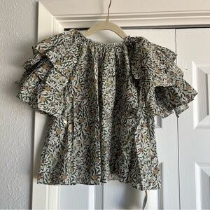 JNBY Ruffle floral blouse 4-5y